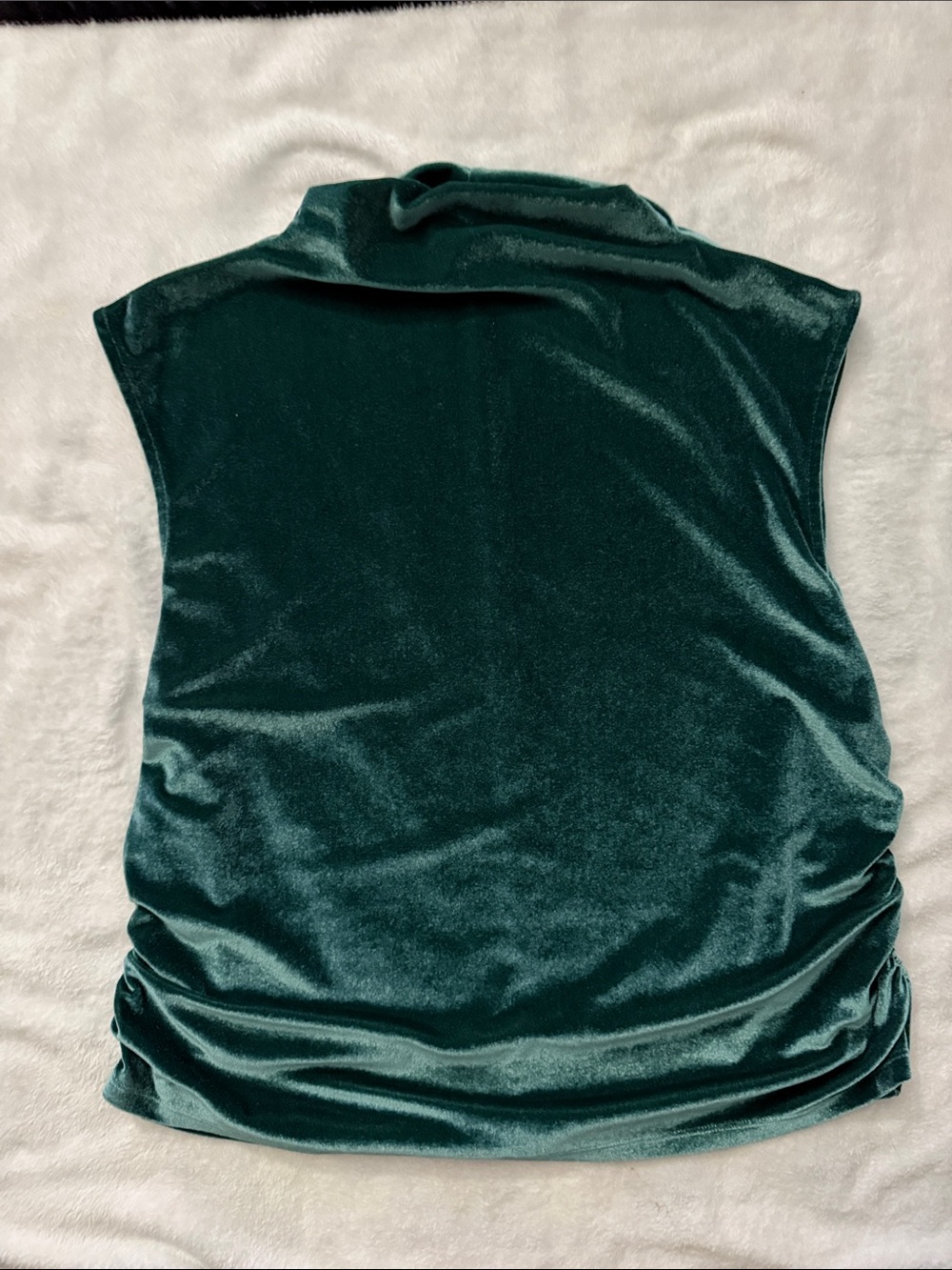 a new day Forest Green Velvet Sleeveless Cowl Neck Tank